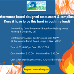 Bush Fire Land - Design, assessment and compliance CPD Event