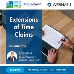QLD Webinar - Extension of Time Claims with Tyler Atkins