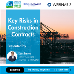 QLD Webinar - Key Risks in Construction Contracts